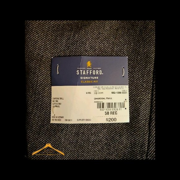 Stafford Sport Coat - 50R, 100% Merino Wool, Black Tweed, NWT - Picture 11 of 14